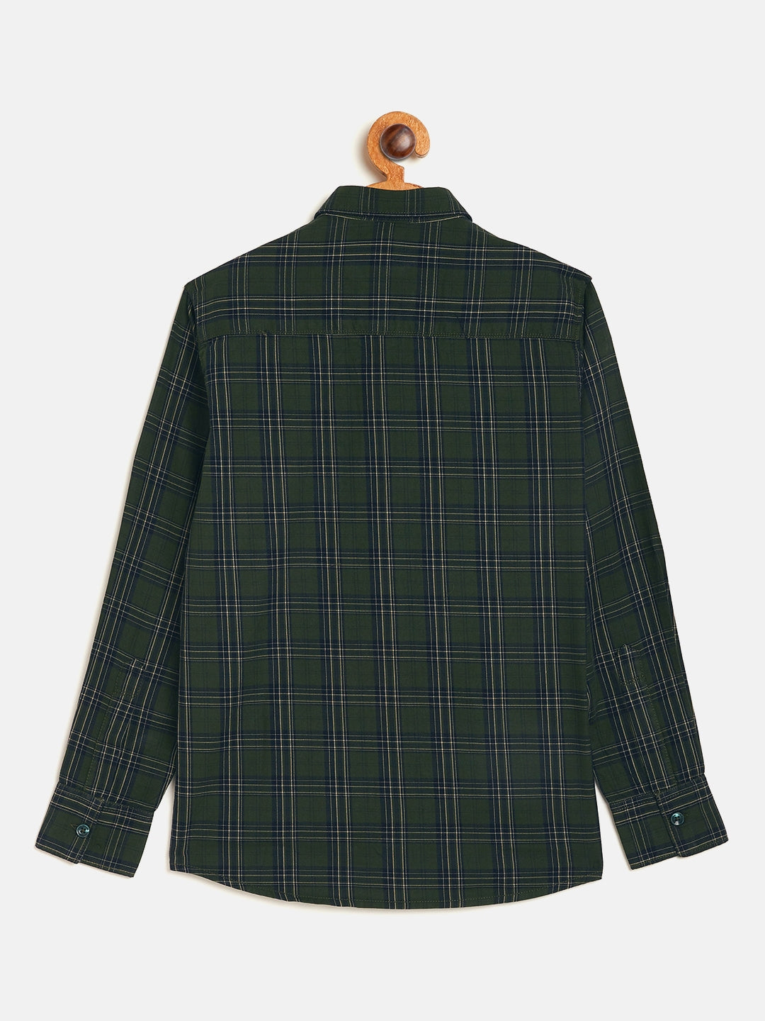 Green Checked Full Sleeves Shirt - Boys Shirts