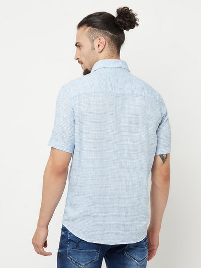 Blue Checked Casual Shirt - Men Shirts