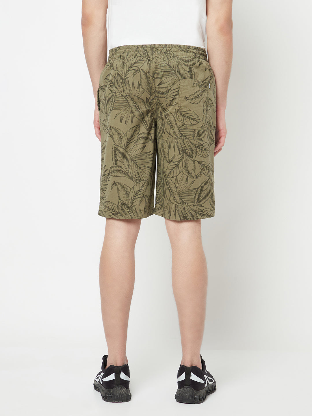 Olive Floral Printed Shorts - Men Shorts