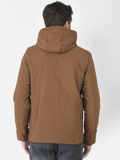  Tan Hooded Light-Padding Jacket