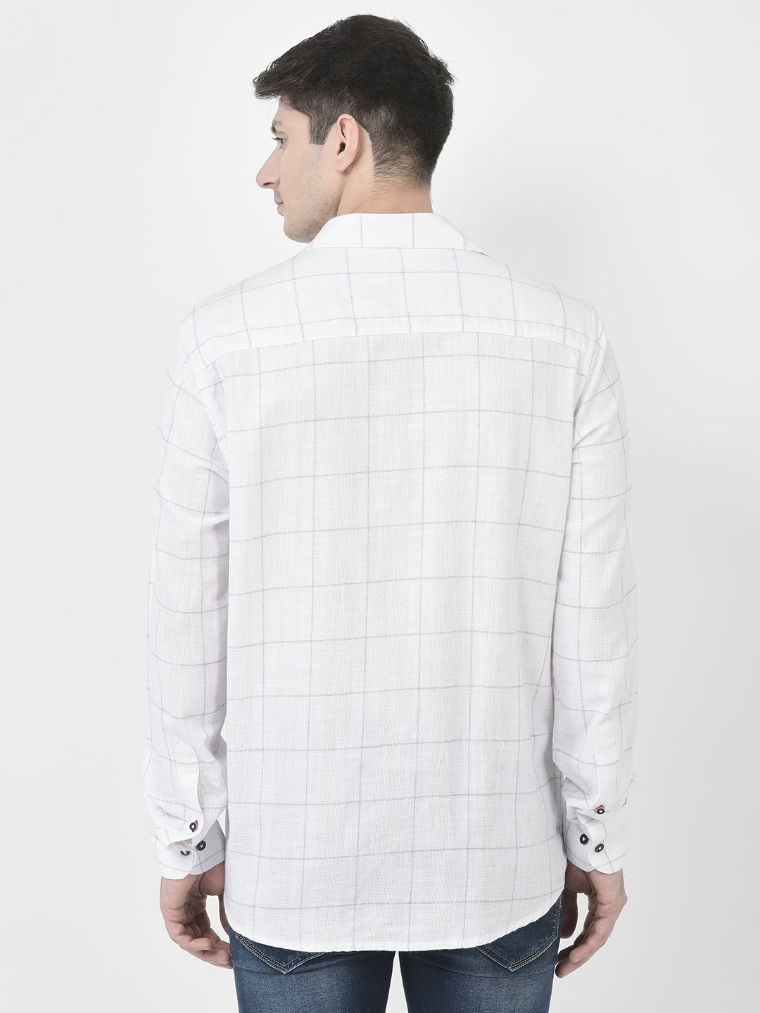  White Graph Check Shirt 