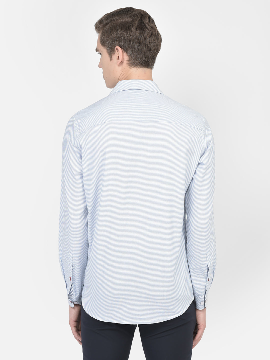  White Striped Business Shirt