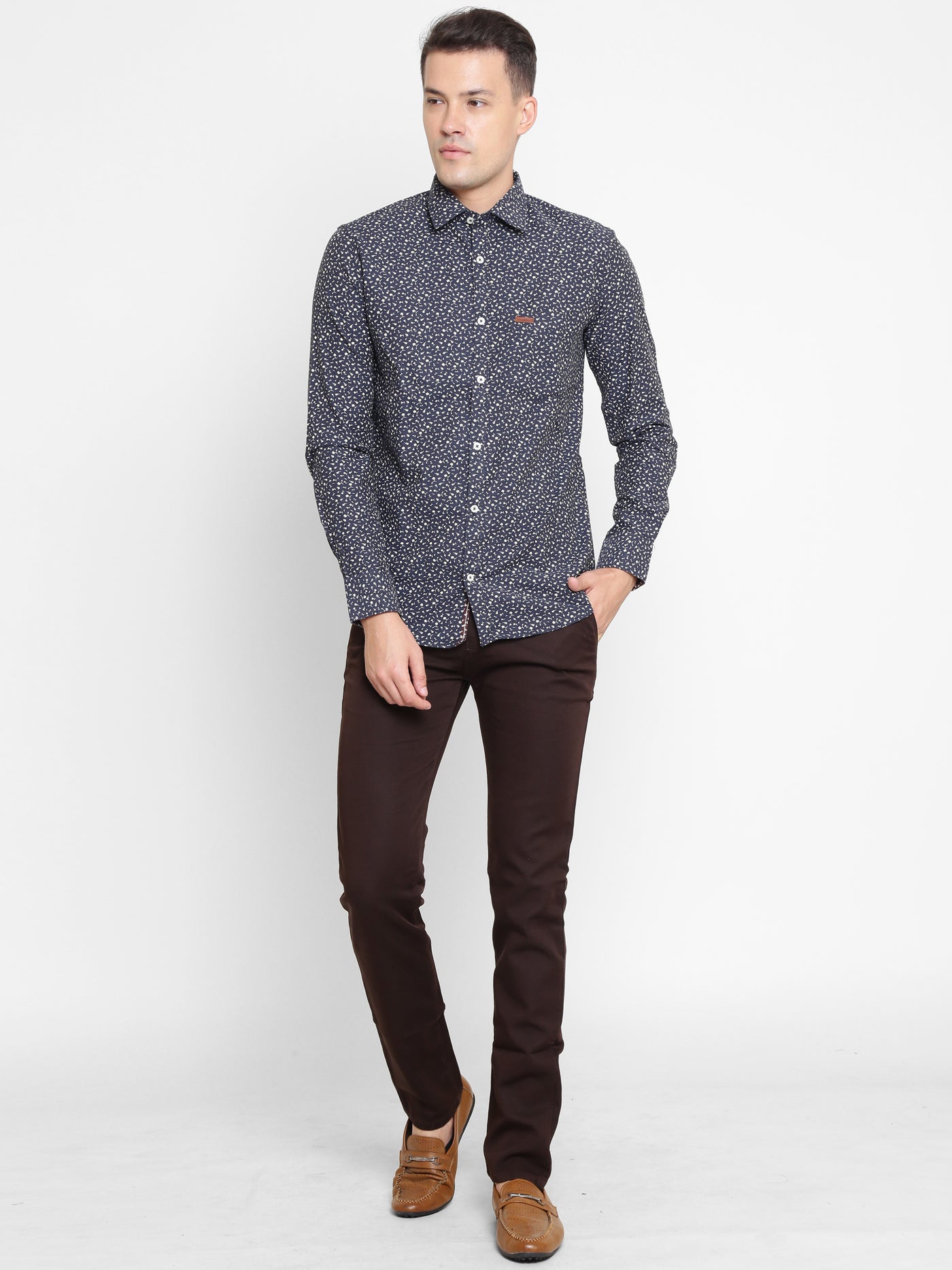 Blue Printed Shirt - Men Shirts