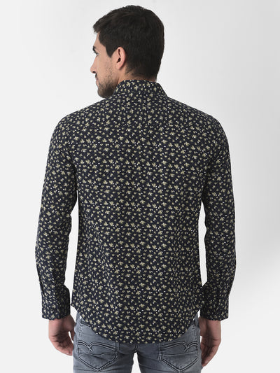 Floral Navy Blue Shirt - Men Shirts