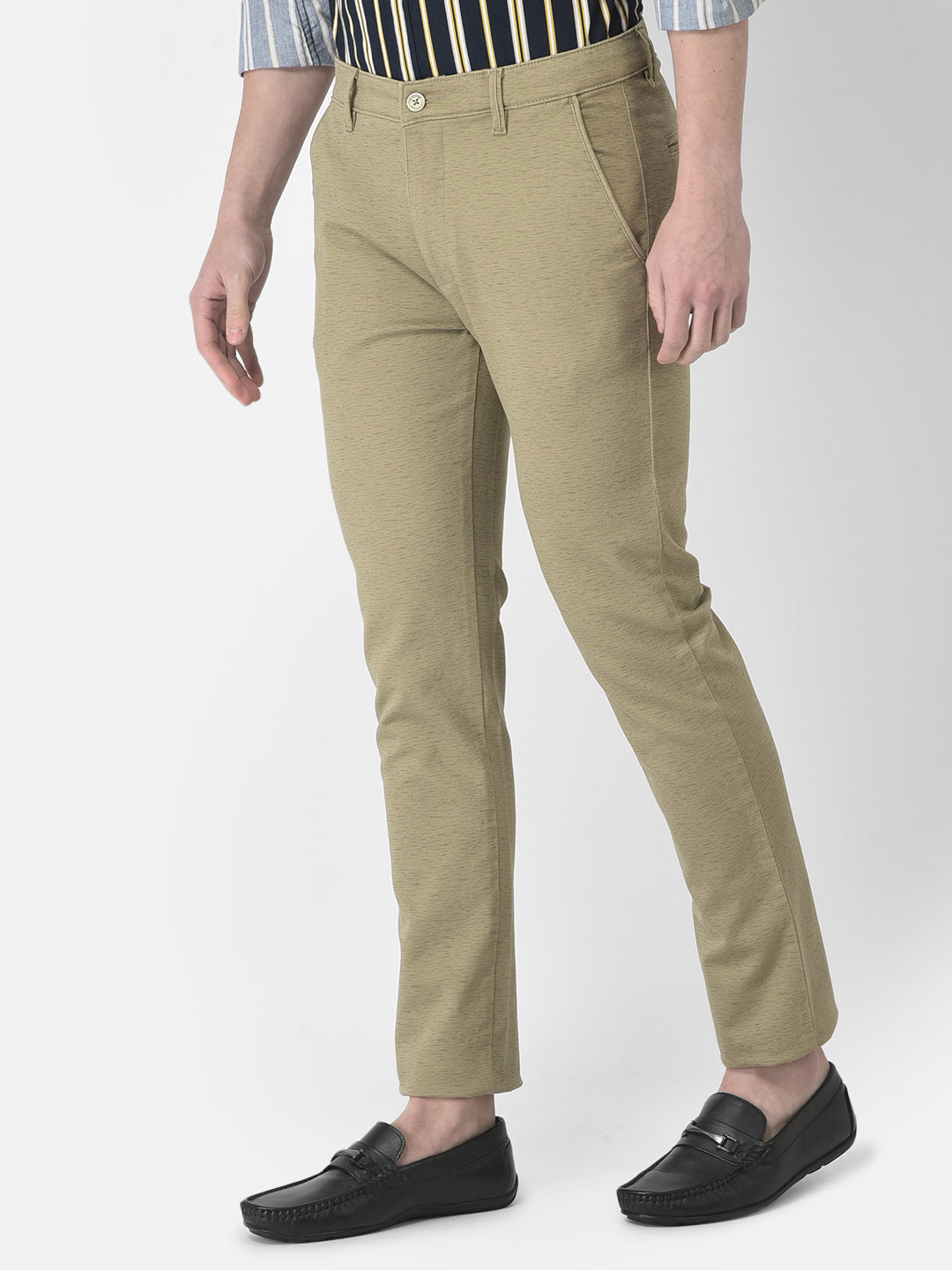  Melange Khaki Trousers 