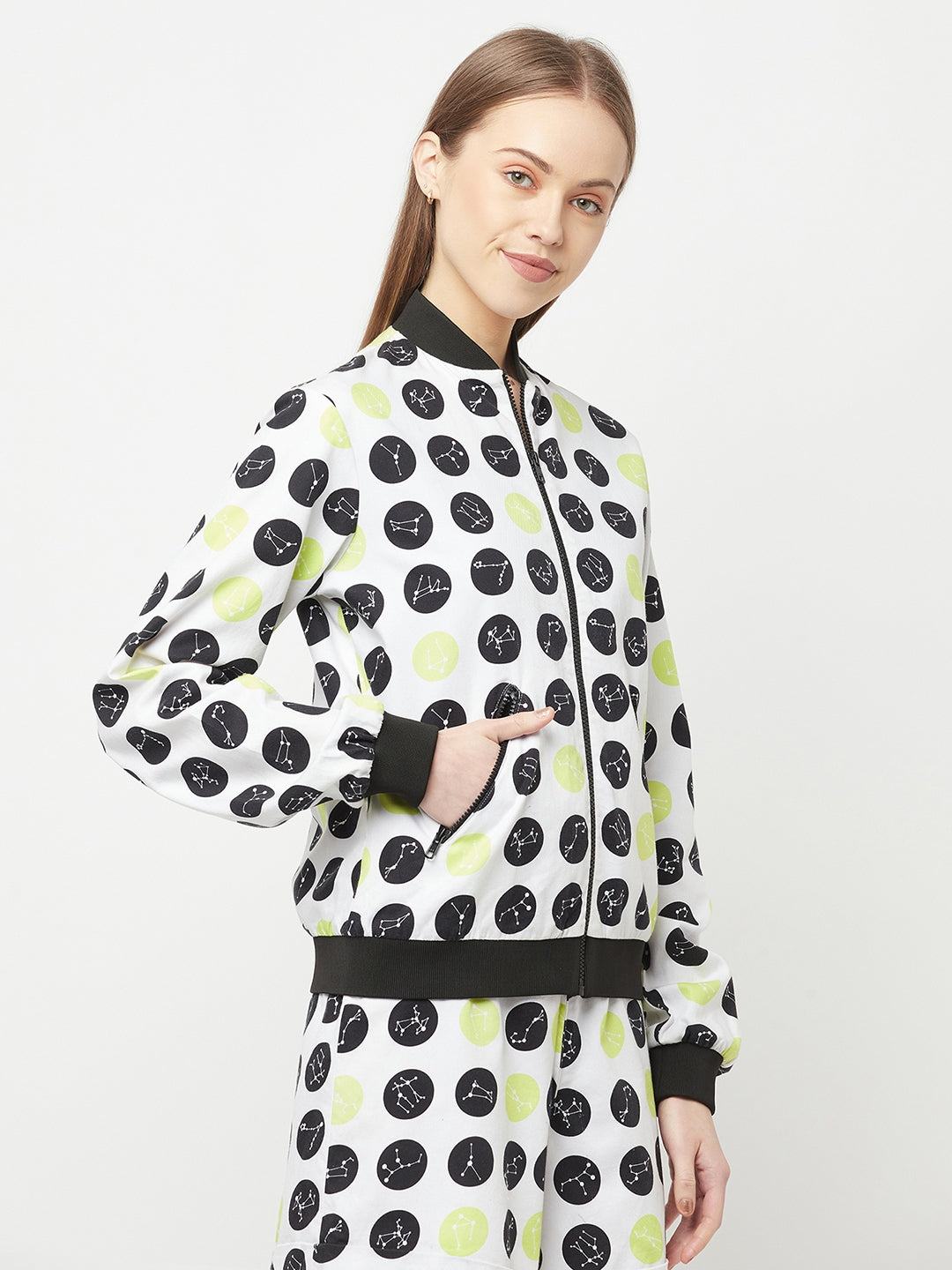 Adidas polka dot bomber jacket online