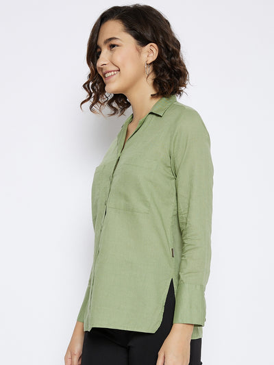 Green Slim Fit shirt - Women Shirts