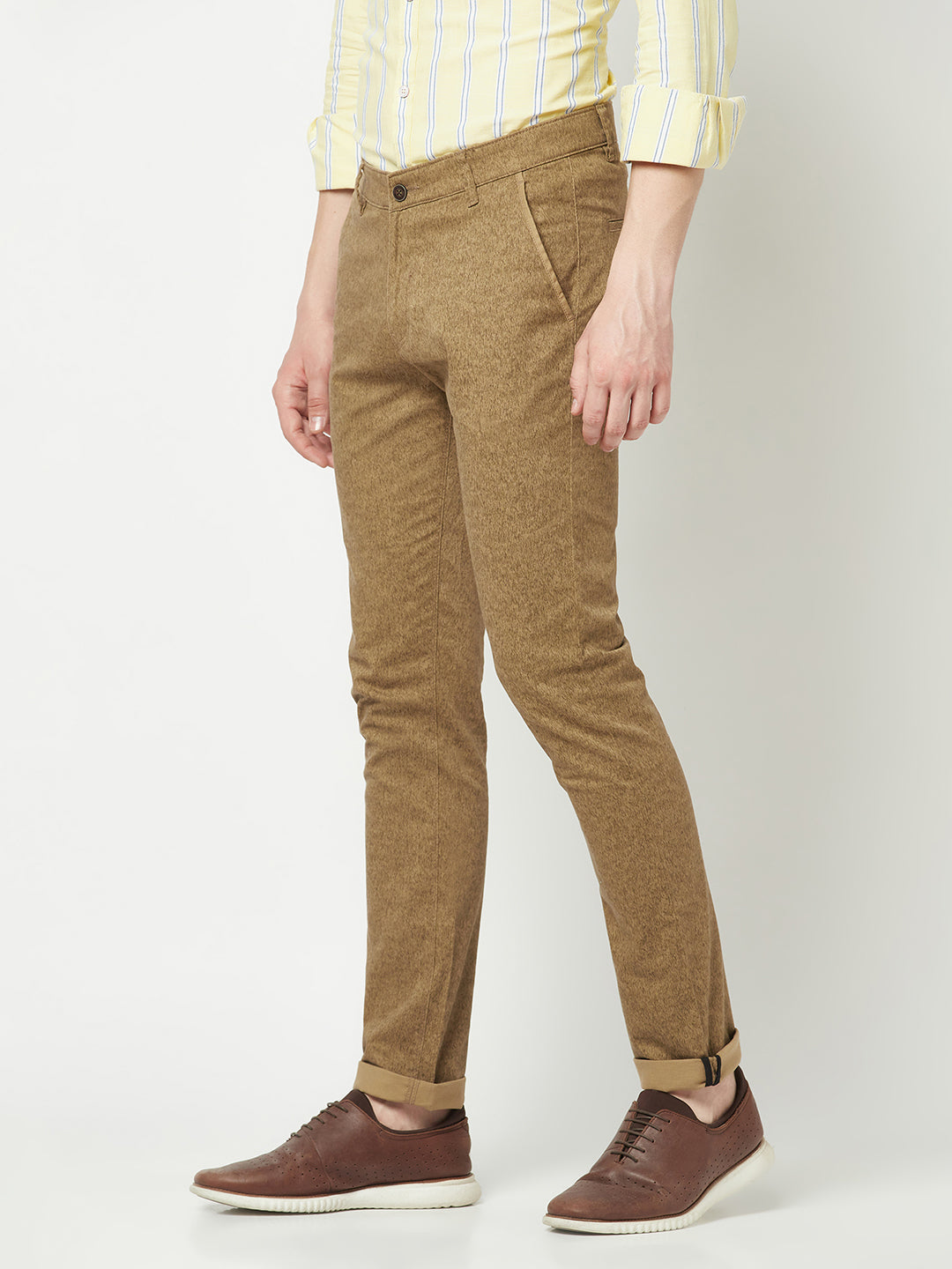  Textured Fawn Trousers