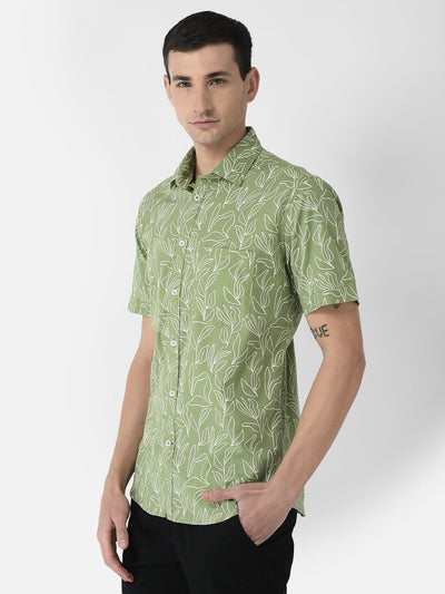  Light Green Floral Shirt