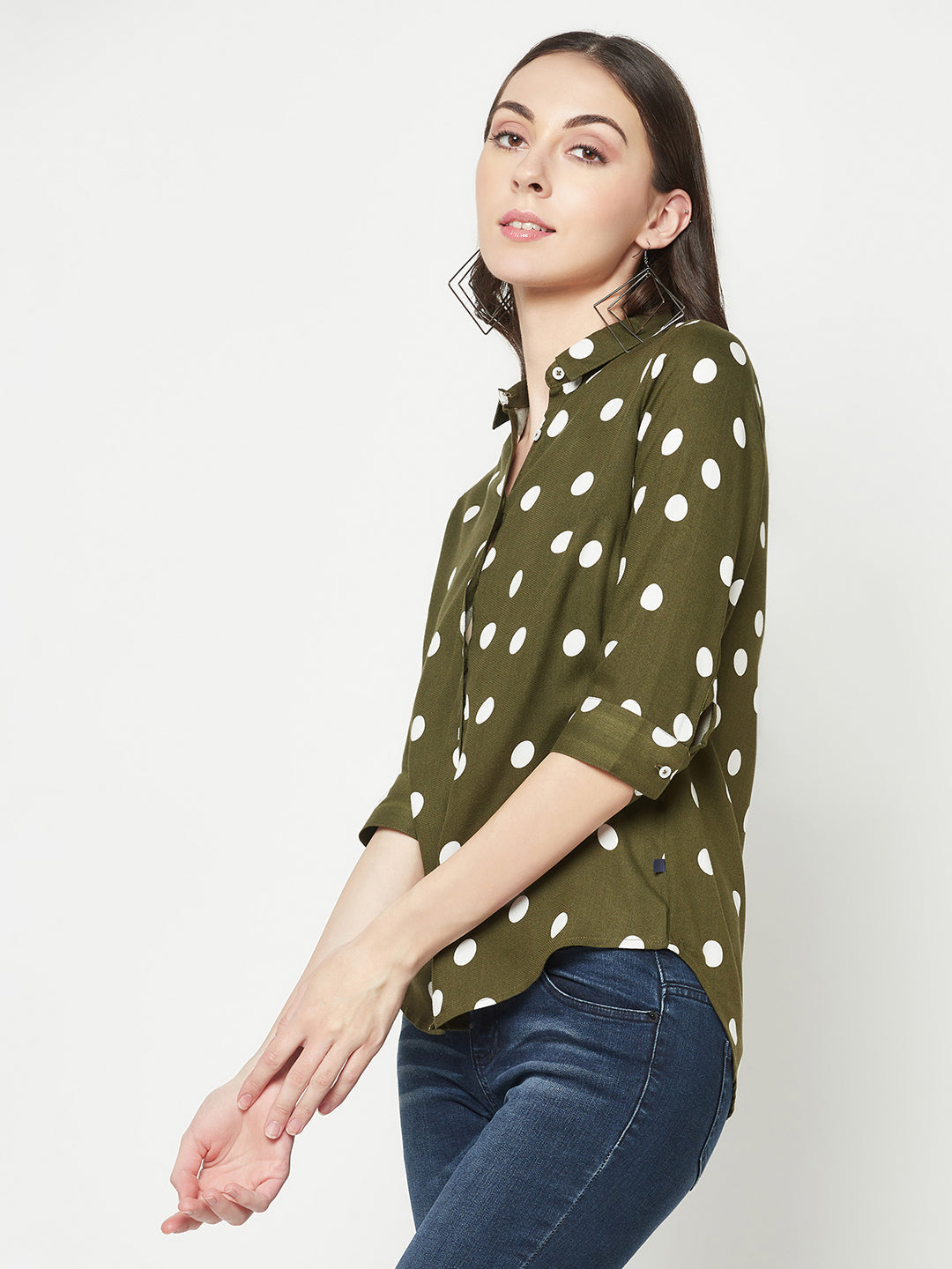  Olive Polka Dots Shirt