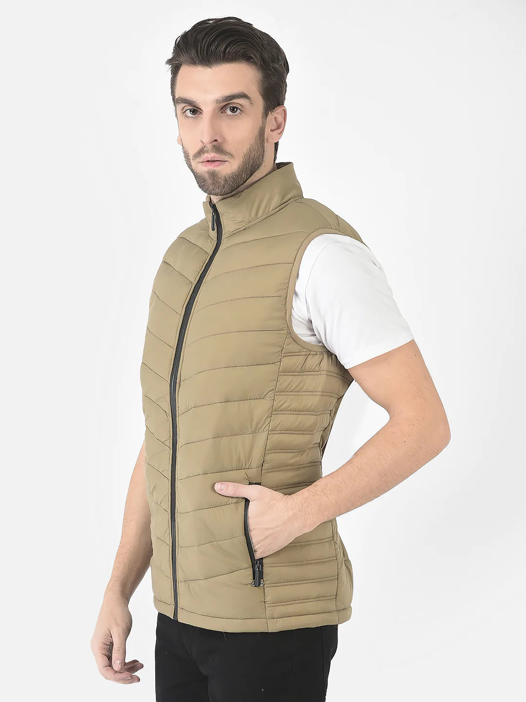  Khaki Light Padded Gilet 