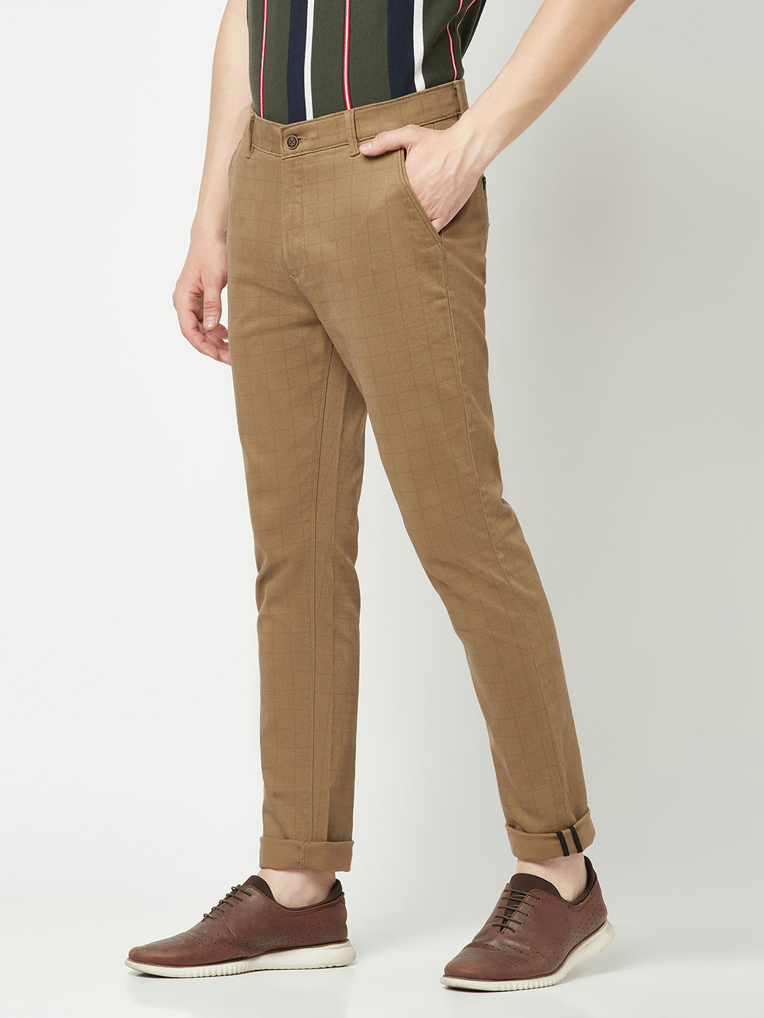  Checked Brown Trousers