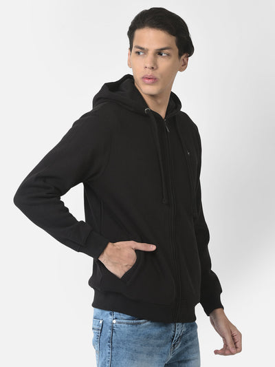 Black Zipper Sweatshirt with Hoodie