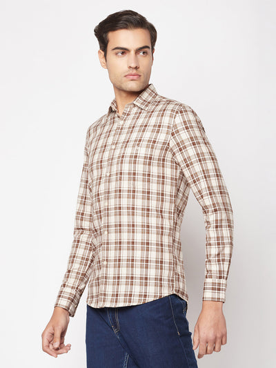  Brown Checkered Shirt