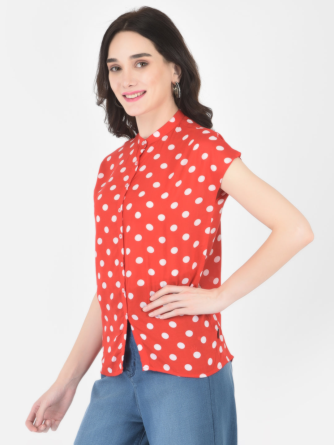 Red Polka Dot Hawaiian Shirt - Women Shirts