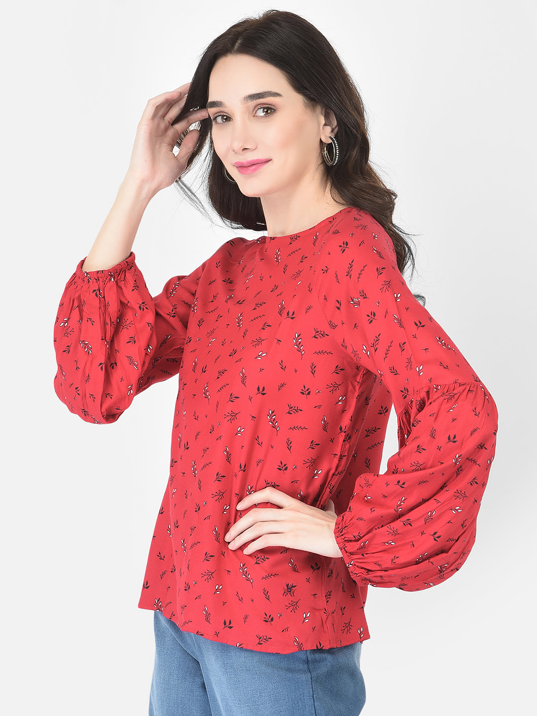 Red Floral Top - Women Tops