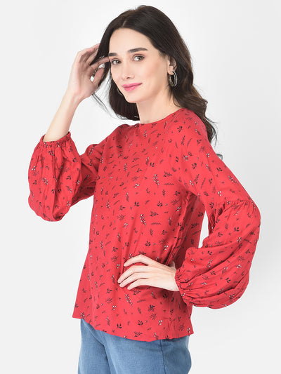 Red Floral Top - Women Tops