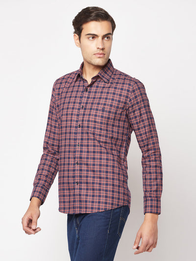  Maroon Checkered Shirt