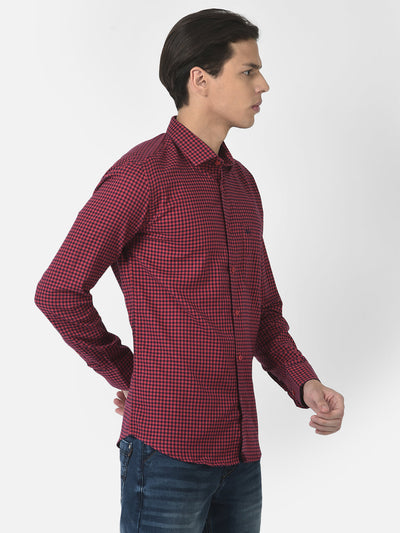 Shirt in Red and Black Gingham Checks