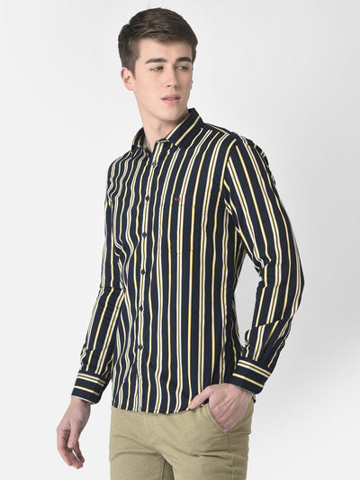  Black and Mustard Striped Shirt 