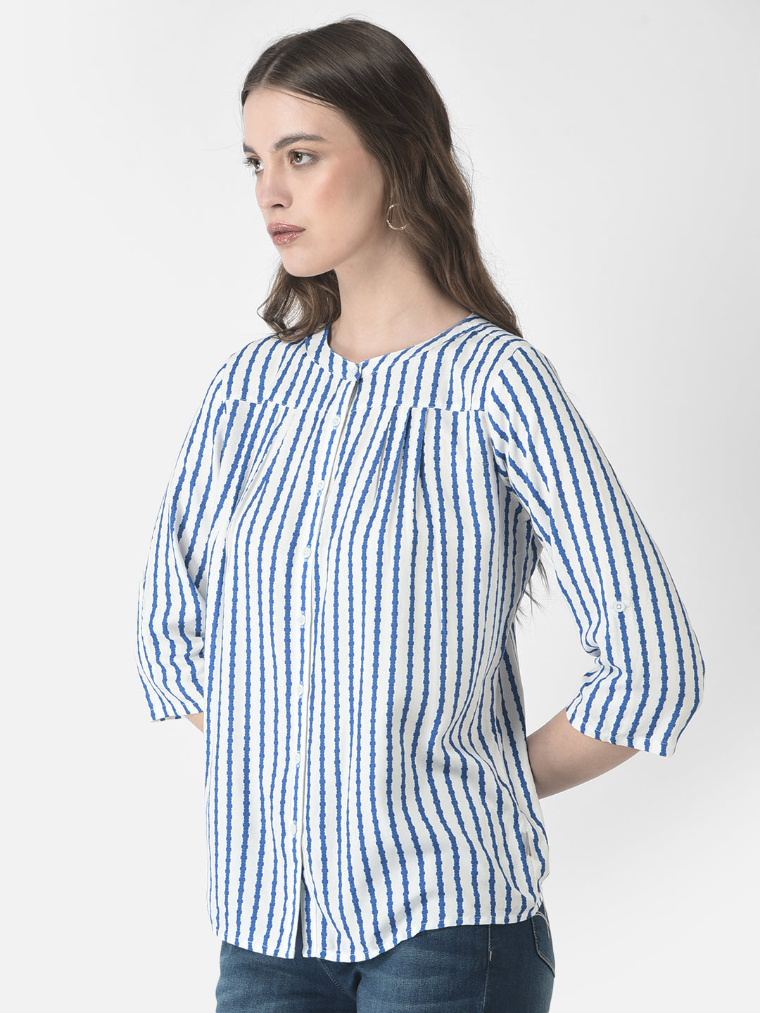  Blue Wriggly Striped Shirt