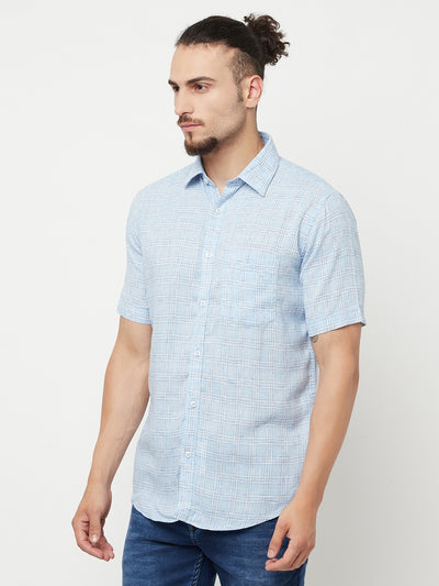 Blue Checked Casual Shirt - Men Shirts