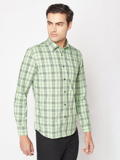  Bright Green Checked Shirt