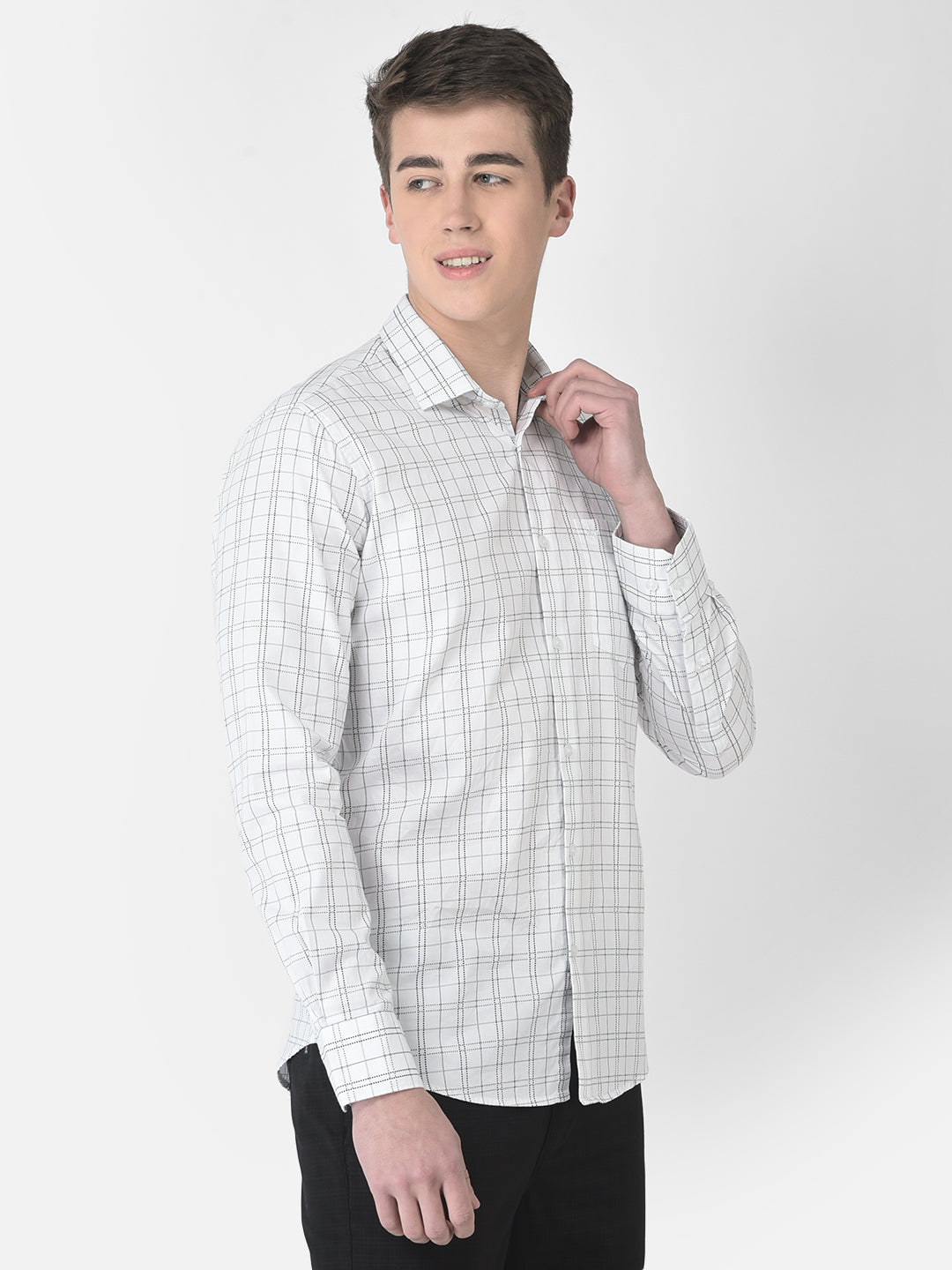  White Dot Checked Shirt