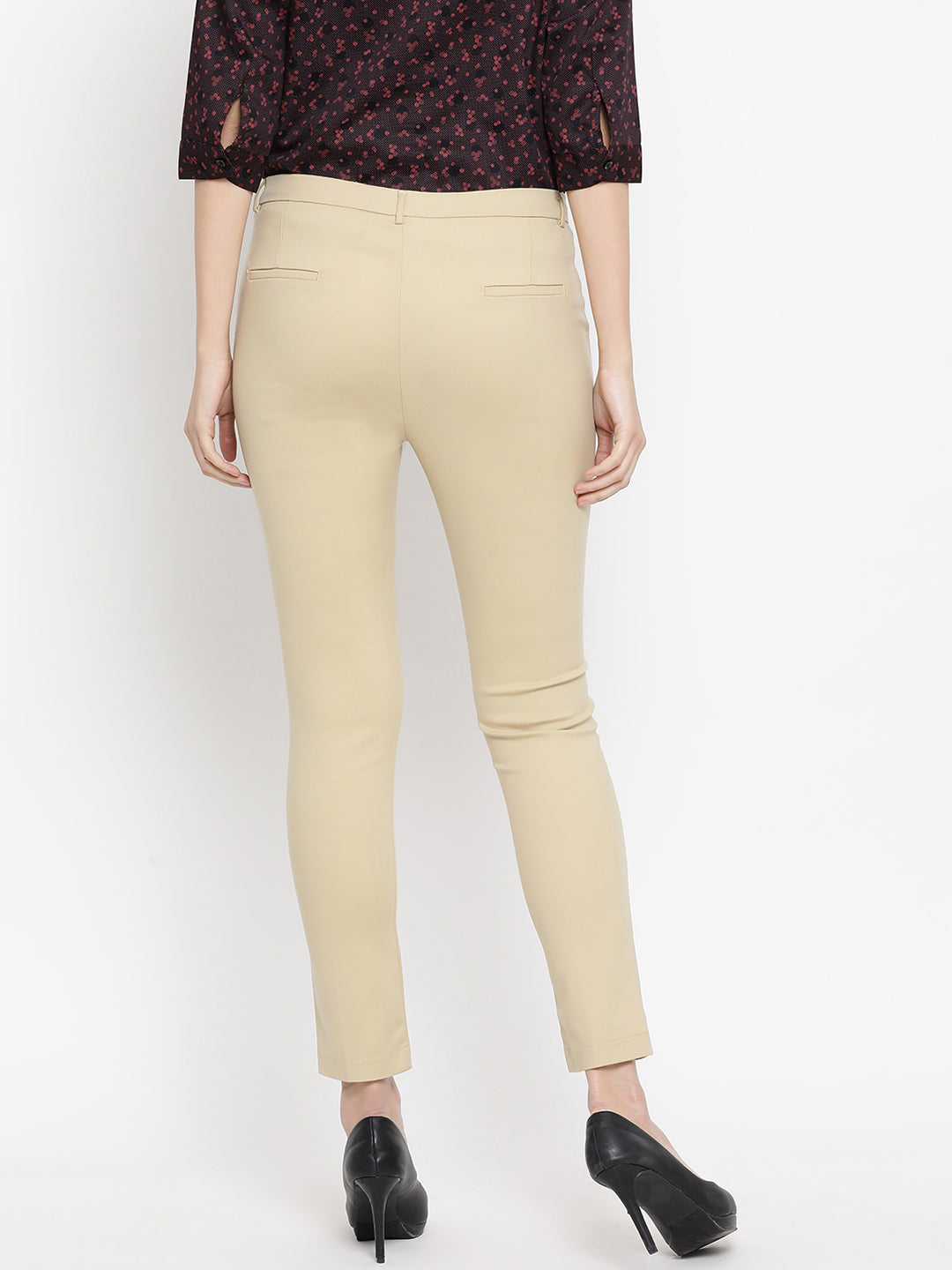 Khaki Slim Fit Chinos - Women Trousers