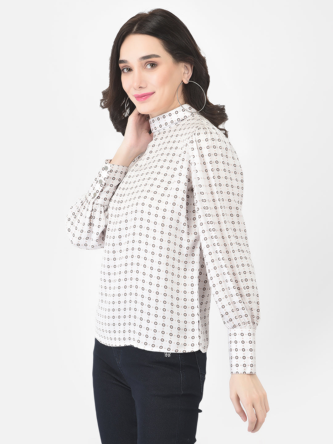 Abstract Spot Printed Top - Women Tops