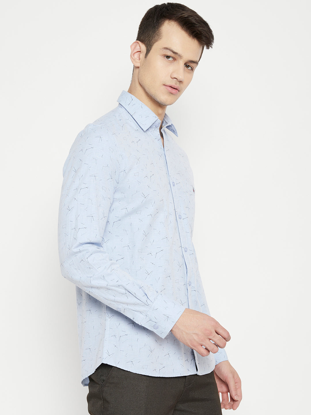 Blue Printed Slim Fit shirt - Men Shirts