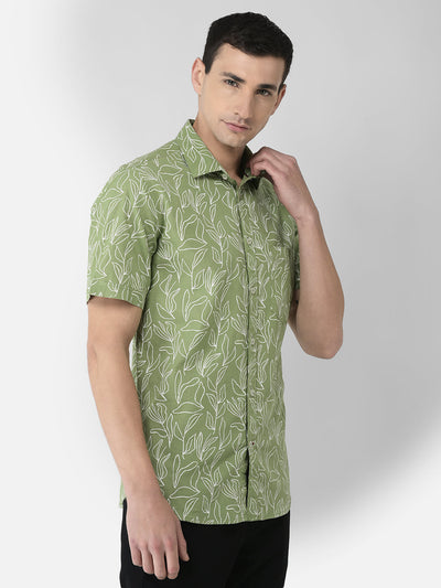  Light Green Floral Shirt