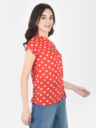 Red Polka Dot Hawaiian Shirt - Women Shirts