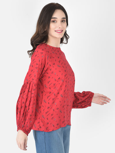 Red Floral Top - Women Tops