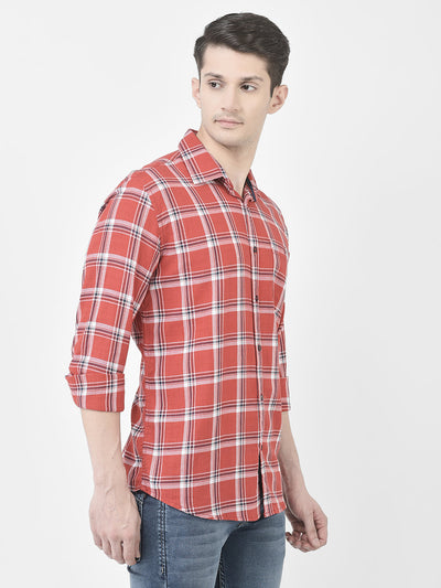  Bright Red Checkered Shirt