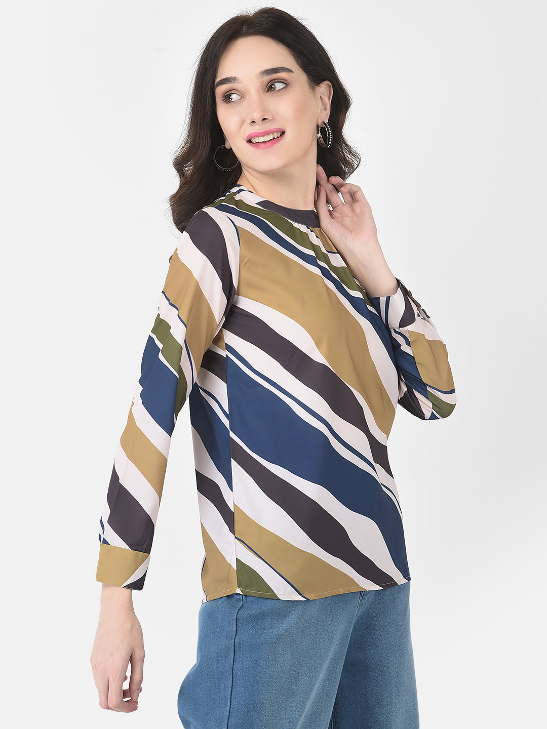 Abstract Print Top - Women Tops