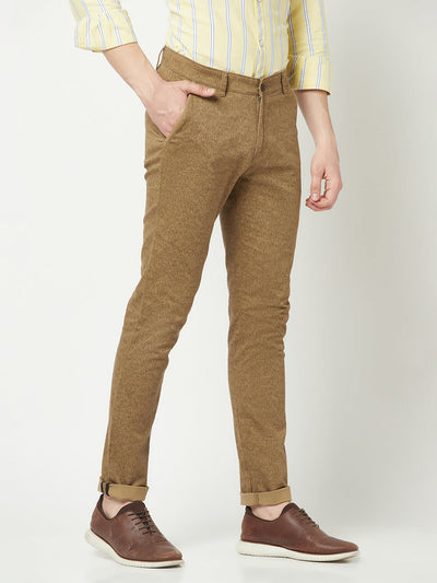  Textured Fawn Trousers