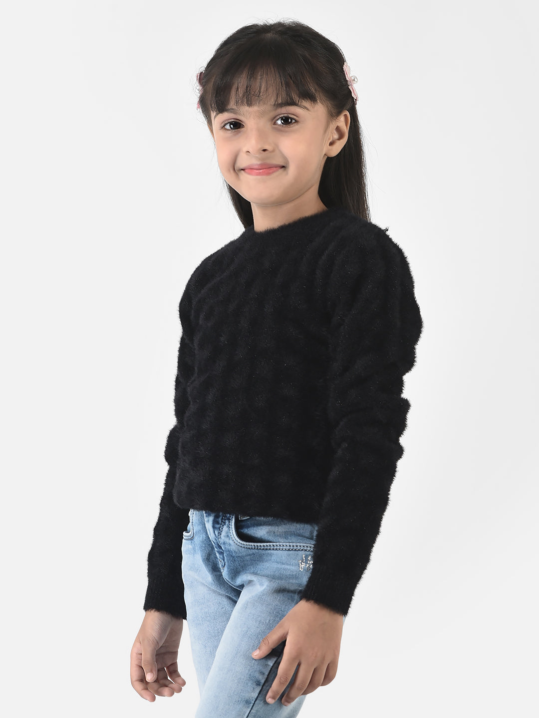 Black Sweater in Self-Designed Print