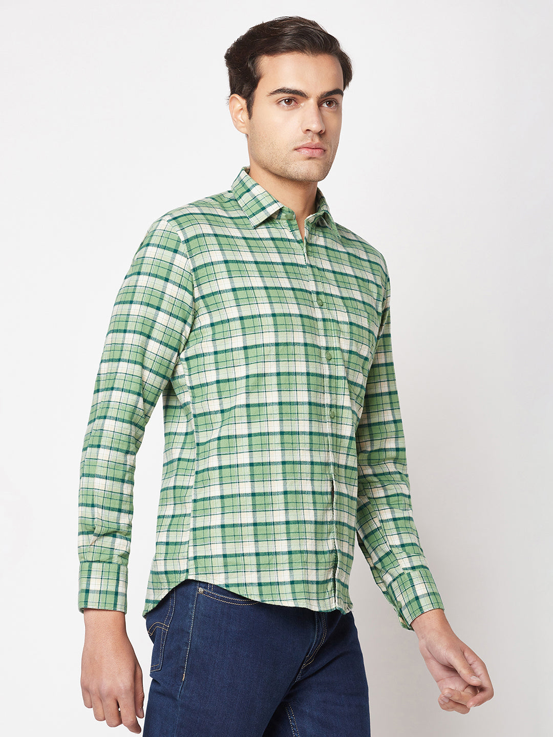  Light Green Flannel Shirt 