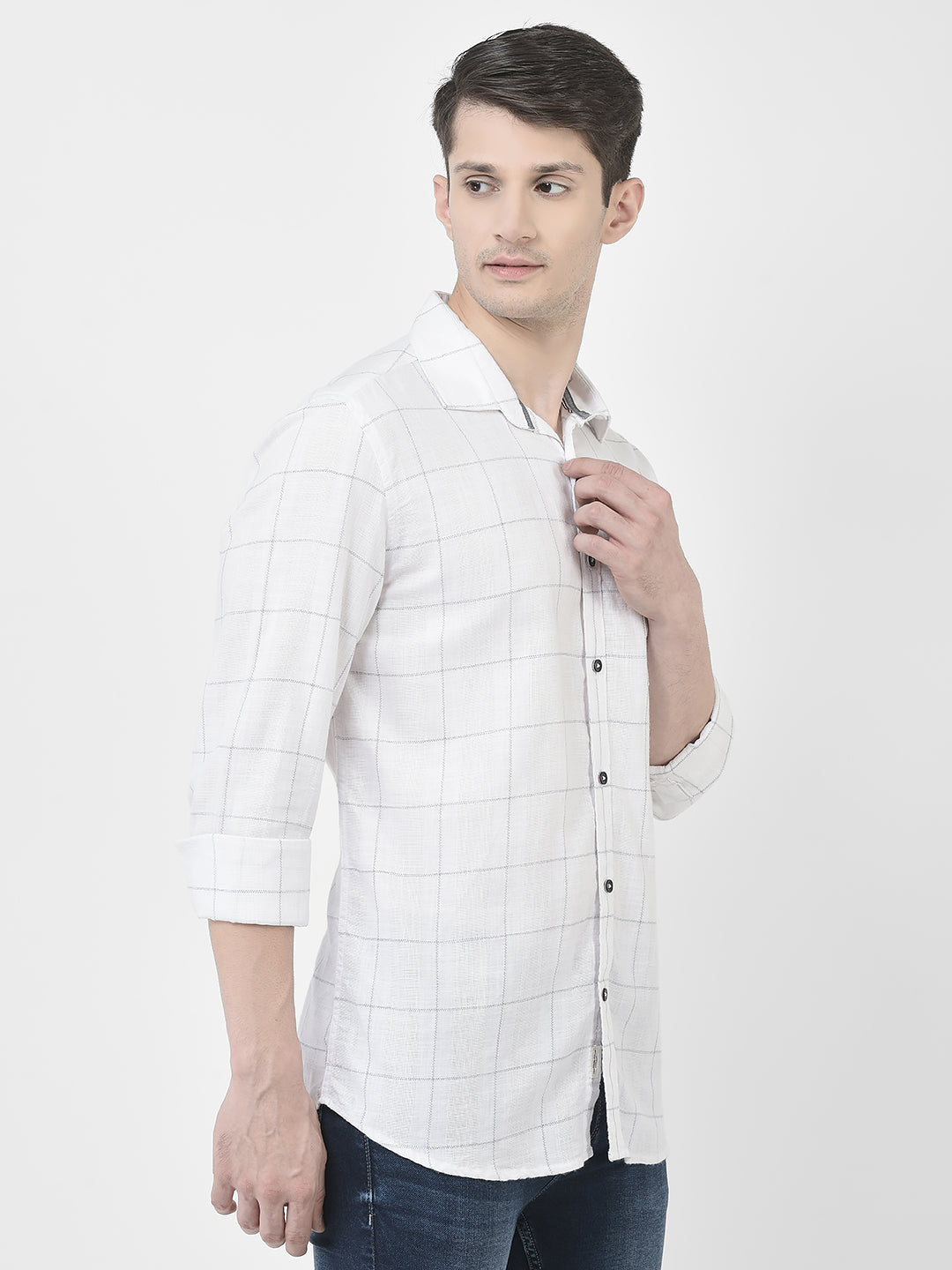 White Graph Check Shirt – Crimsoune Club