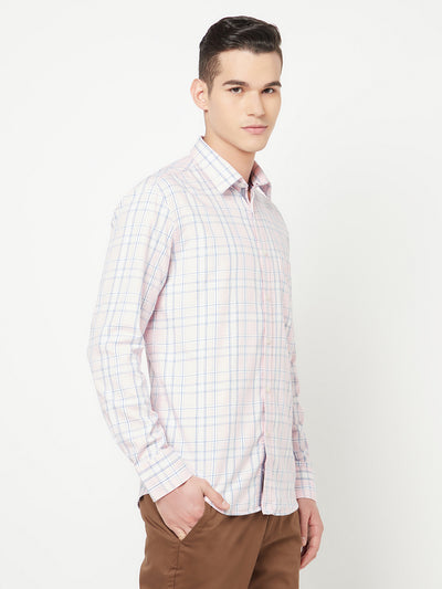 Light Pink Checked Shirt - Men Shirts