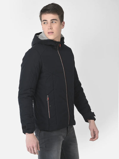  Navy Hooded Light-Padding Jacket 