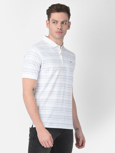 White Checked Polo T-Shirt-Men T-Shirts-Crimsoune Club