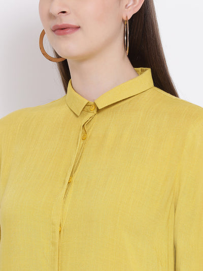 Yellow Long Slim Fit Kurta - Women Kurtas