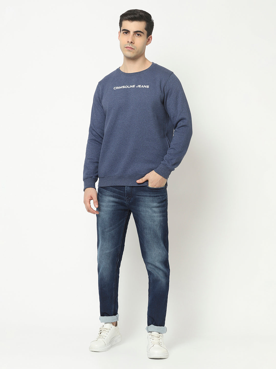  Blue Sweatshirt with Logo Work 