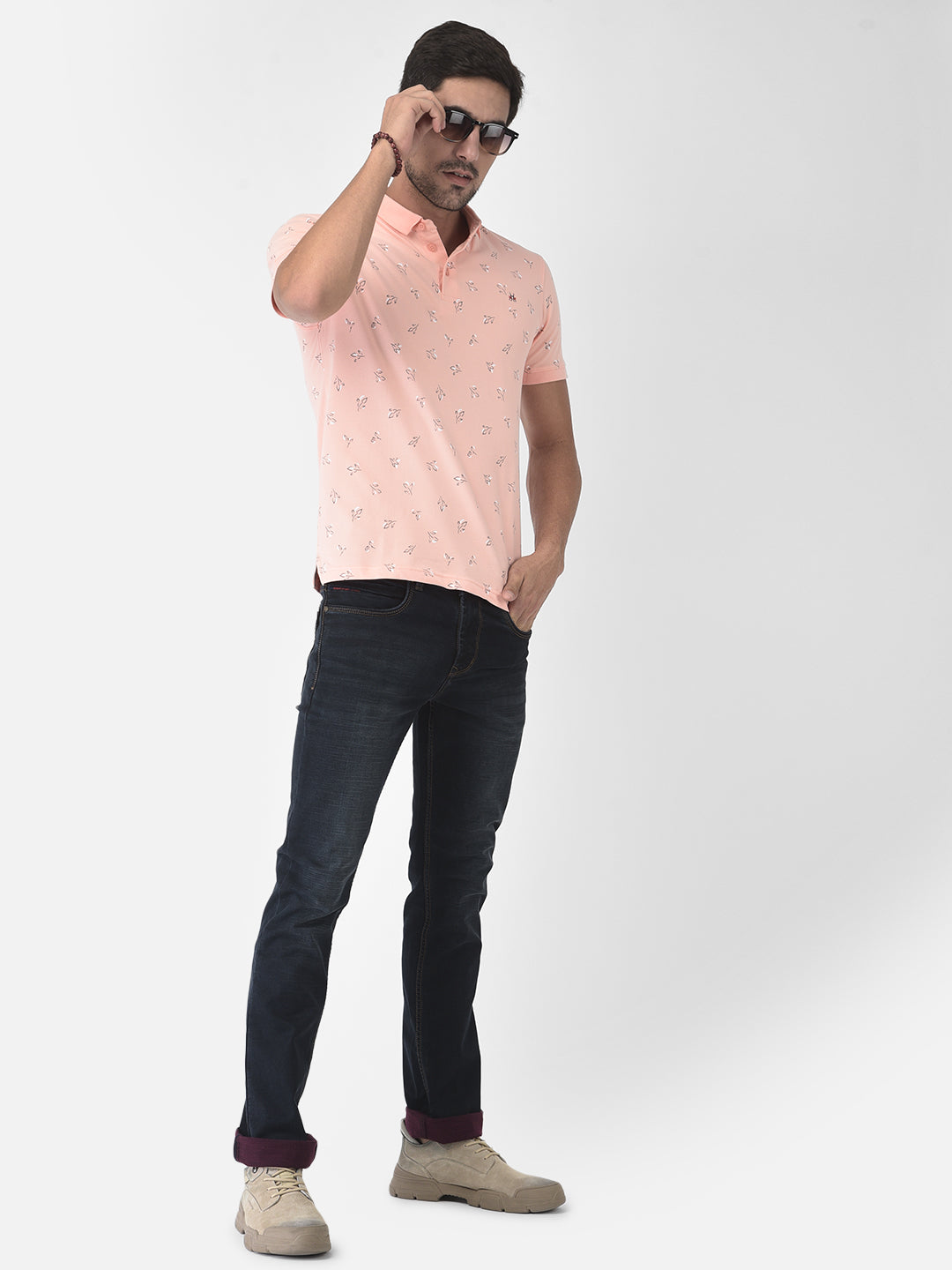 Pink Floral Polo T-Shirt- Crimsoune Club | Freeshipping | COD