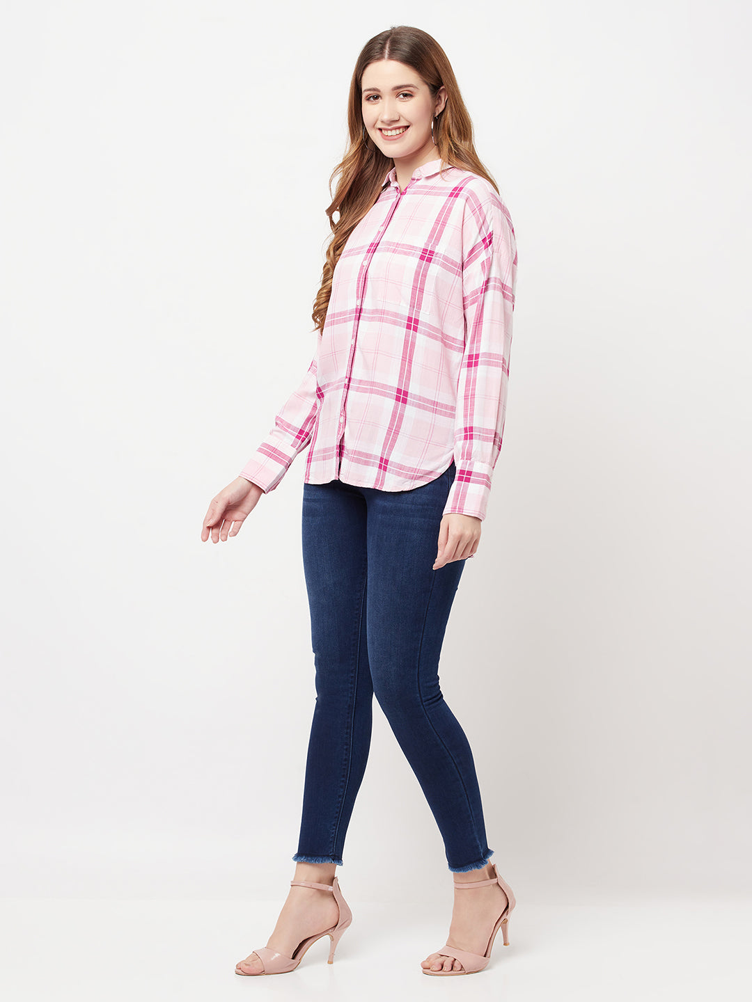 Pink Checked Shirt - Women Shirts