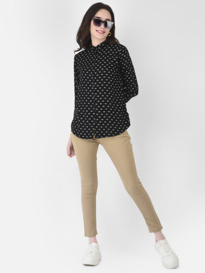 Black Printed Shirt - Women Shirts