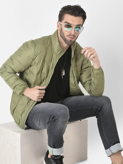 Fern Green Light Padded Jacket-Men Jacket-Crimsoune Club