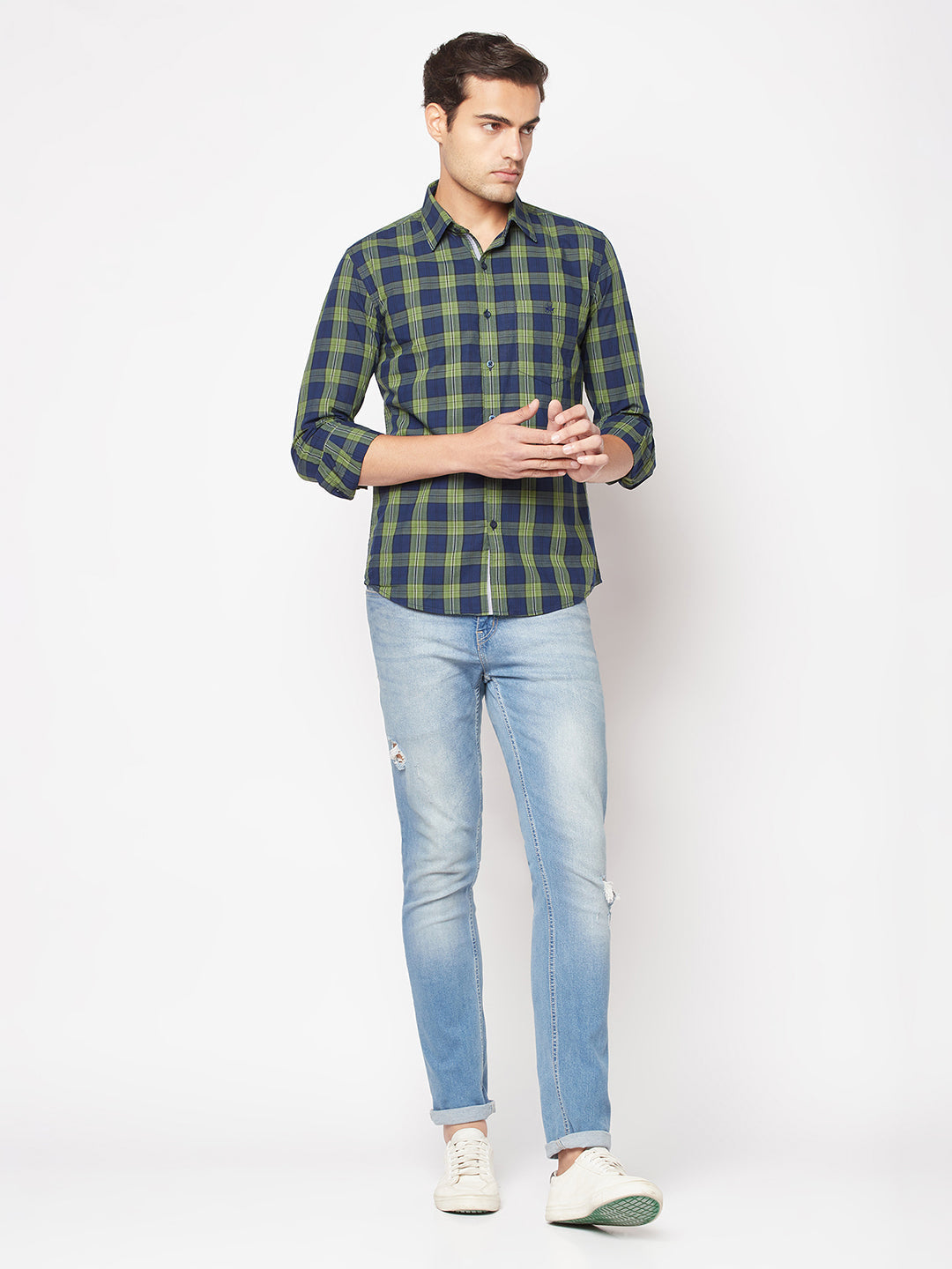  Checked Olive Shirt